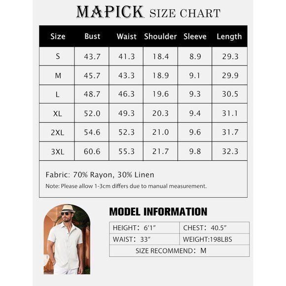 Men's White Linen Short Sleeve Button Down Casual Shirt Business Dress - Picture 6 of 6